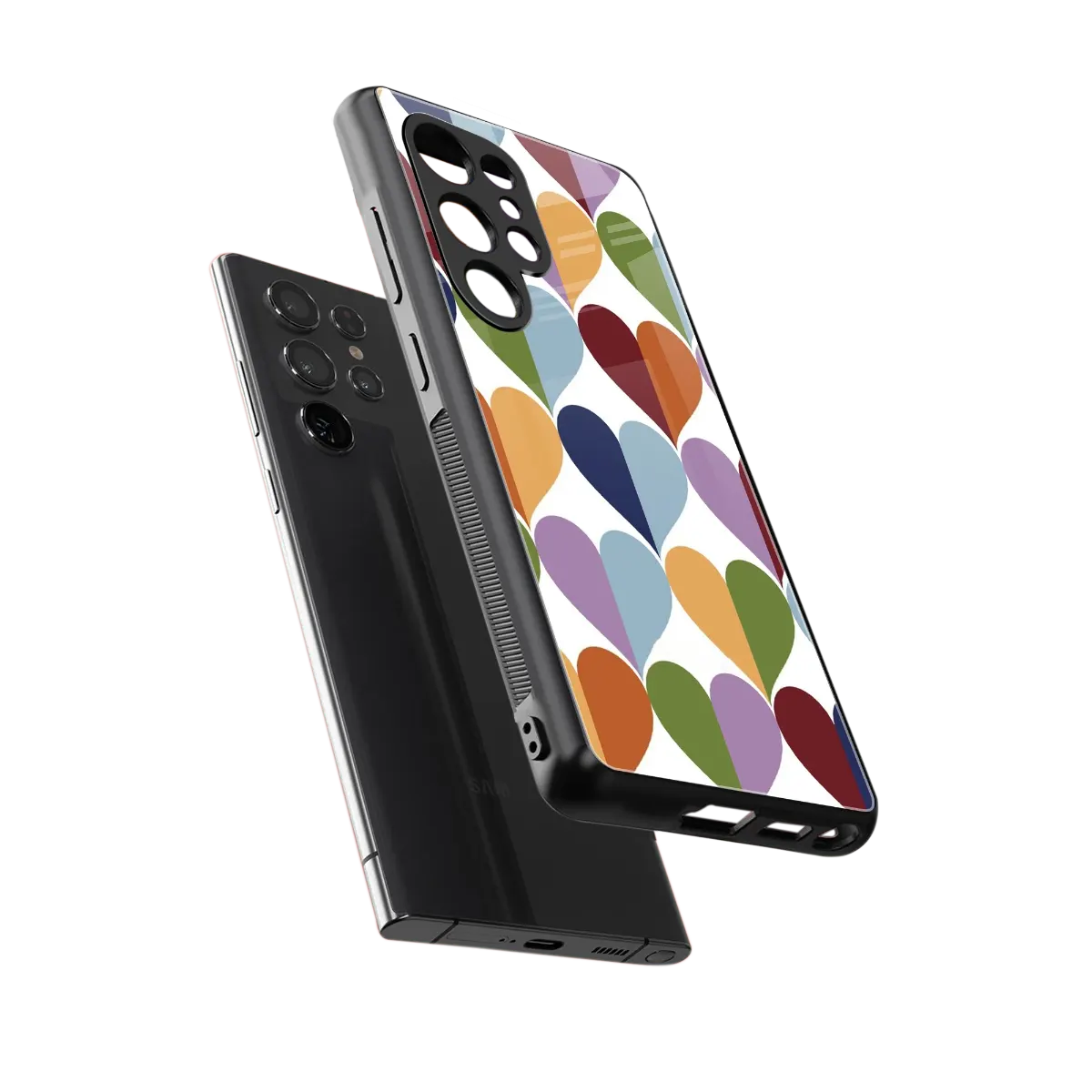 Heart Splash sleek samsung galaxy s25 ultra cover with tempered glass back and TPU edges
