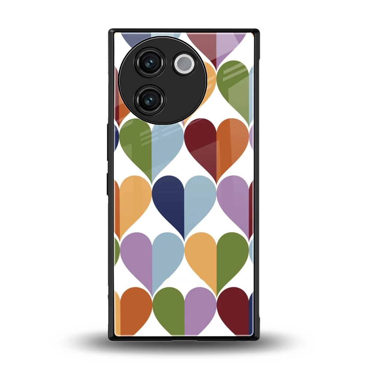 Heart Splash back phone cover | glass case for vivo v30e