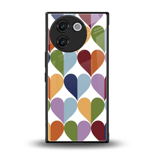 Heart Splash back phone cover | glass case for vivo v30e