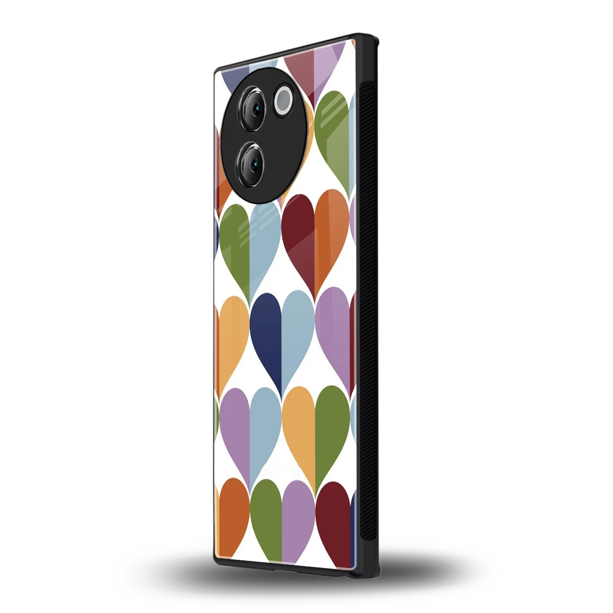 Heart Splash vivo v30e mobile cover | shockproof glass phone case