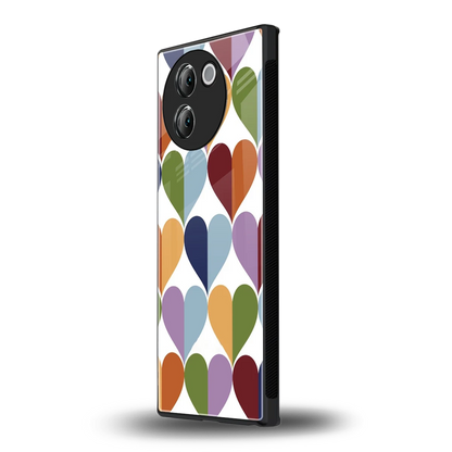 Heart Splash vivo v30e mobile cover | shockproof glass phone case