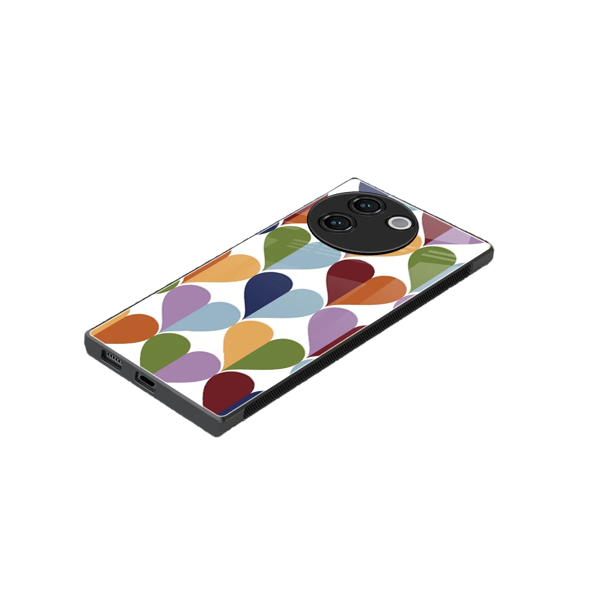 Heart Splash stylish phone case for vivo v30e | glossy glass and slim fit