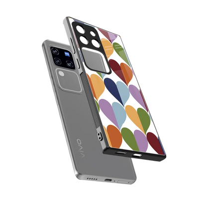 Heart Splash sleekvivo v30 pro cover with tempered glass back and TPU edges