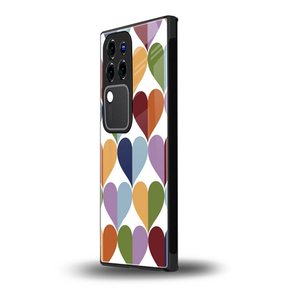 Heart Splashvivo v30 pro mobile cover | shockproof glass phone case