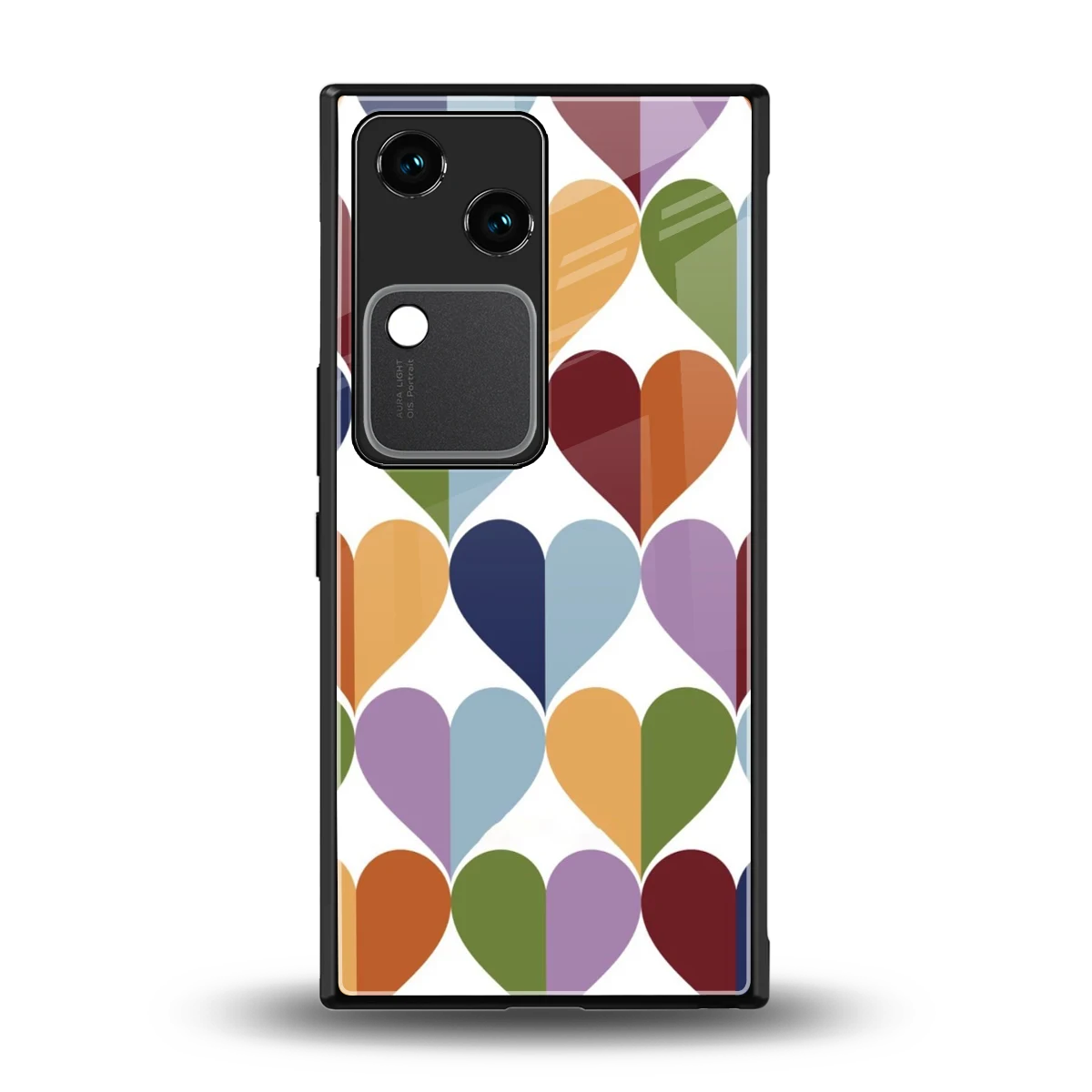 Heart Splash back phone cover | glass case for vivo v30
