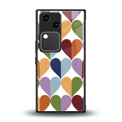 Heart Splash back phone cover | glass case for vivo v30