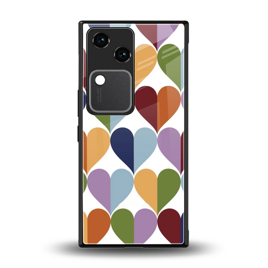 Heart Splash back phone cover | glass case for vivo v30