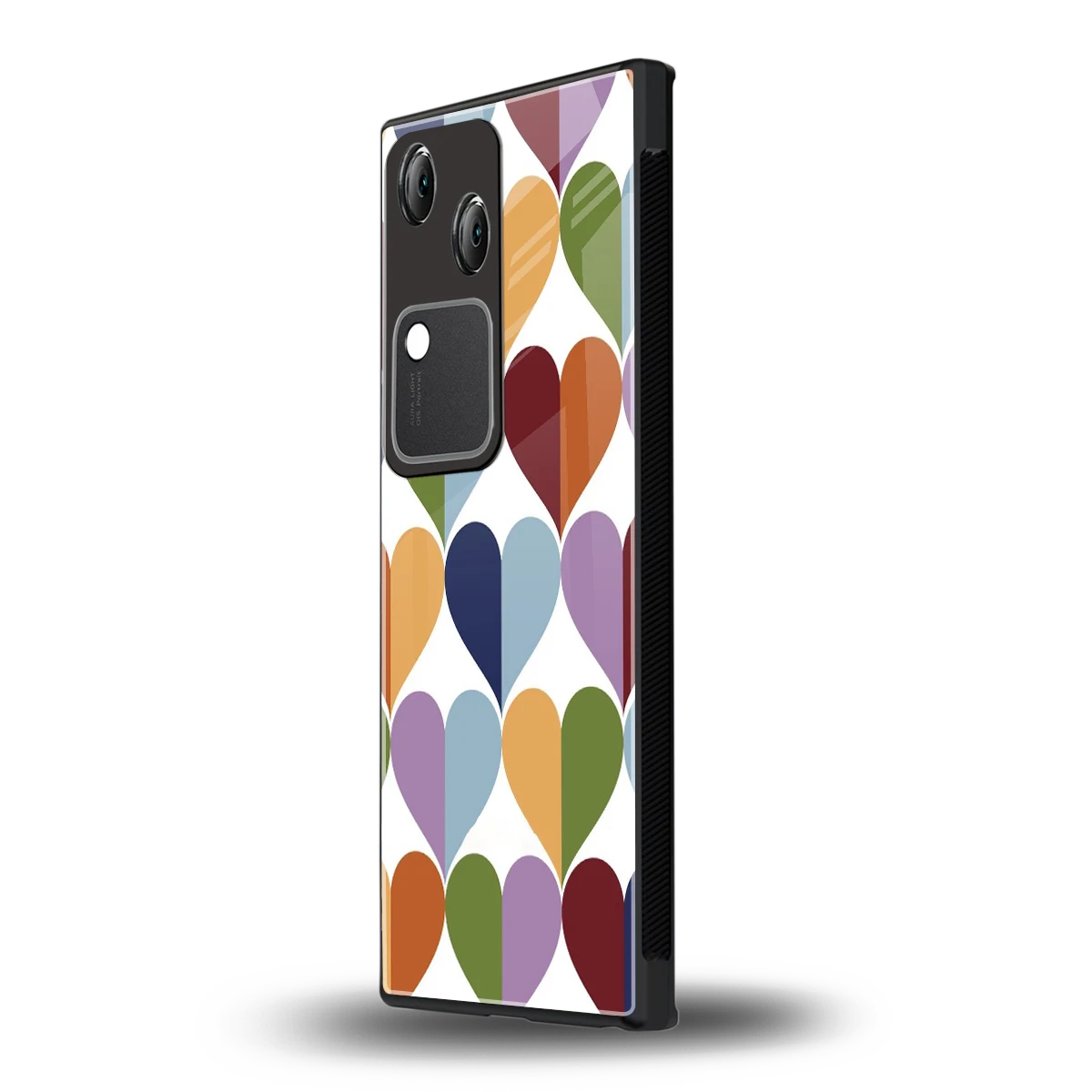 Heart Splash vivo v30 mobile cover | shockproof glass phone case
