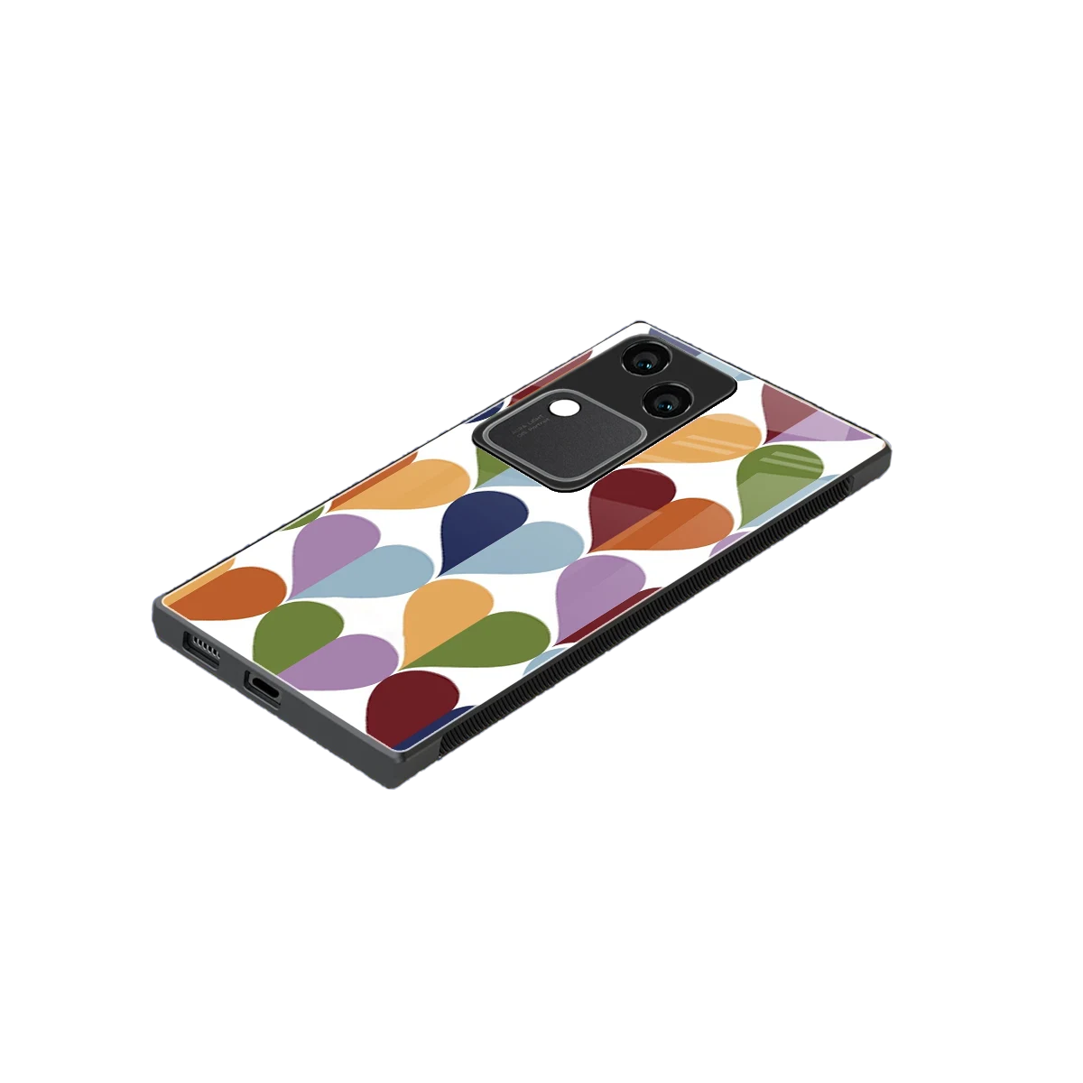 Heart Splash stylish phone case for vivo v30 | glossy glass and slim fit