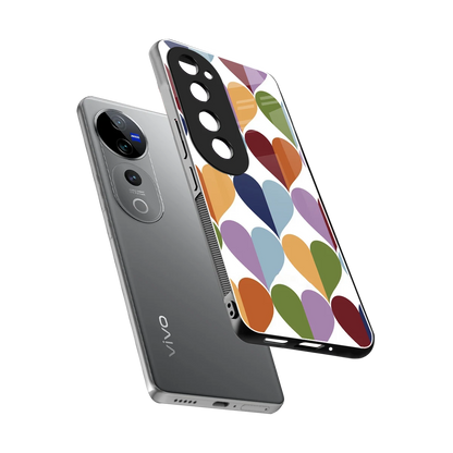 Heart Splash sleek vivo v40 pro cover with tempered glass back and TPU edges