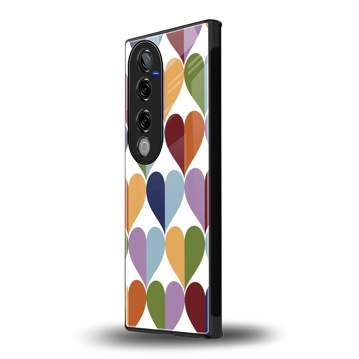 Heart Splash vivo v40 pro mobile cover | shockproof glass phone case