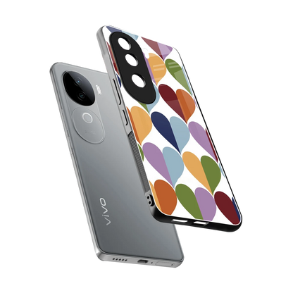 Heart Splash sleek vivo v40e cover with tempered glass back and TPU edges