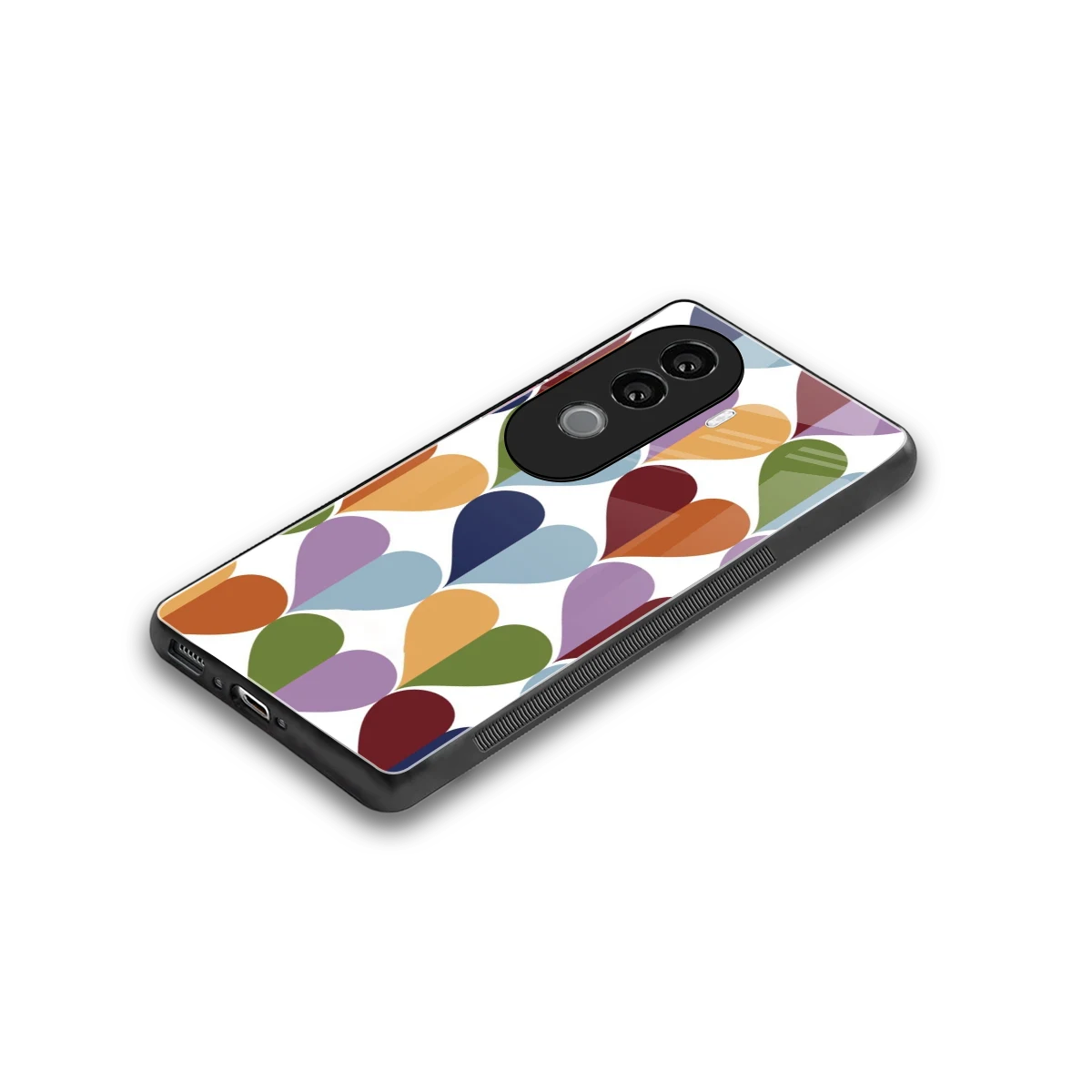 Heart Splash stylish phone case for vivo v40e | glossy glass and slim fit