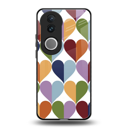 Heart Splash back phone cover | glass case for vivo v50