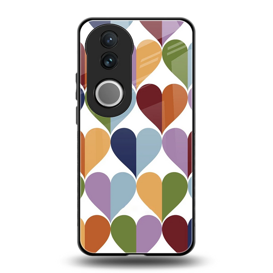 Heart Splash back phone cover | glass case for vivo v50