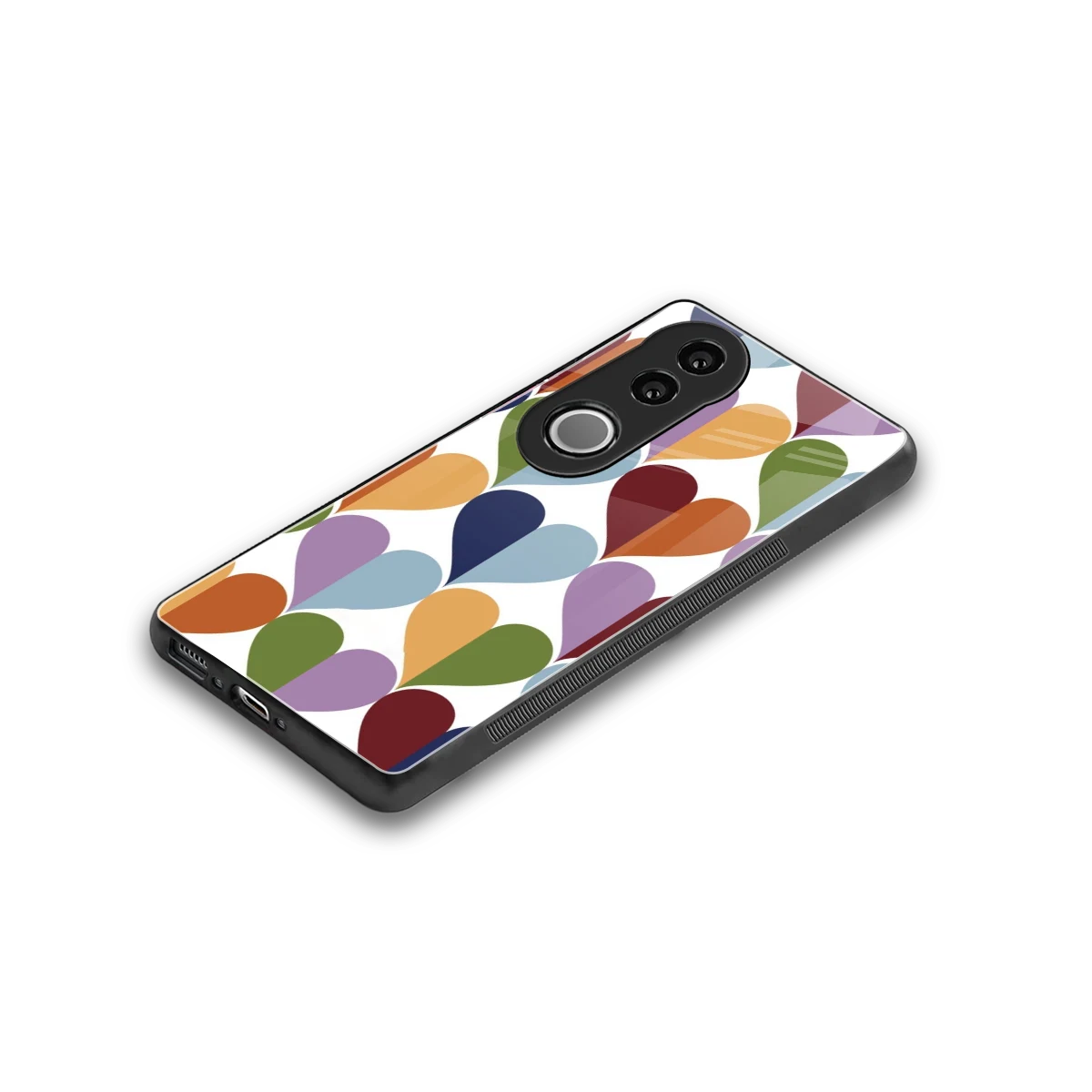 Heart Splash stylish phone case for vivo v50 | glossy glass and slim fit