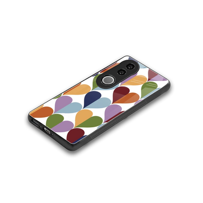 Heart Splash stylish phone case for vivo v50 | glossy glass and slim fit