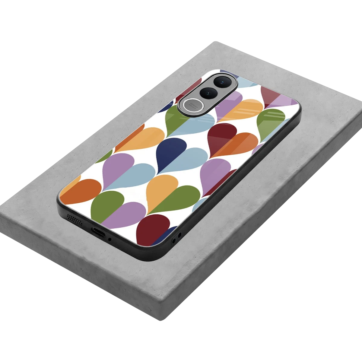 Heart Splash stylish phone case for vivo v70 fe | glossy glass and slim fit