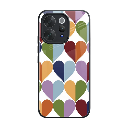 Heart Splash back phone cover | glass case for vivo v70