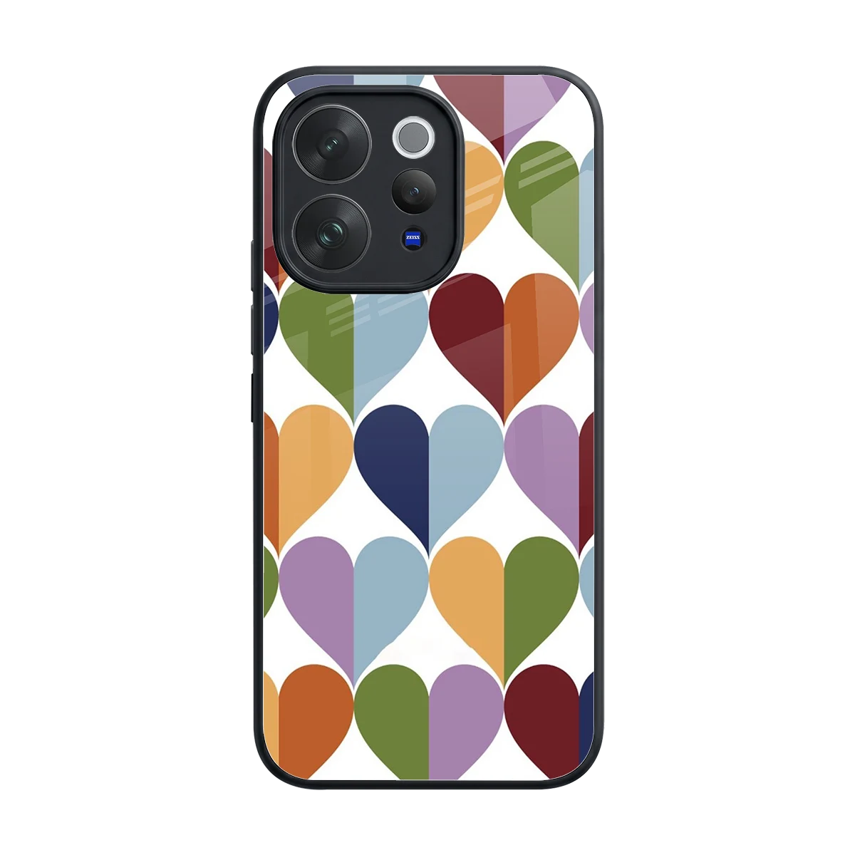 Heart Splash back phone cover | glass case for vivo v70 elite