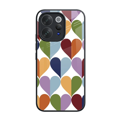 Heart Splash back phone cover | glass case for vivo v70 elite
