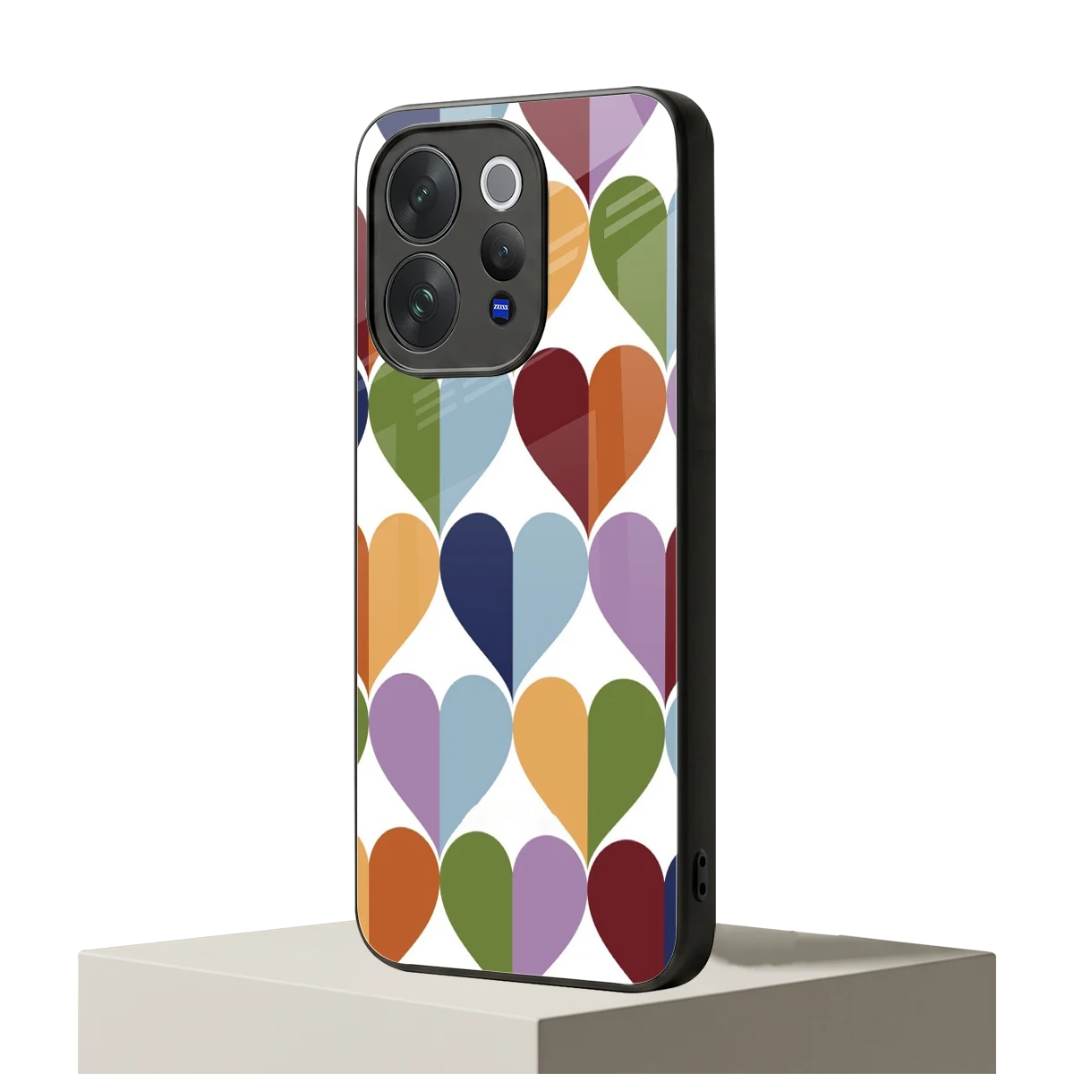 Heart Splash vivo v70 mobile cover | shockproof glass phone case