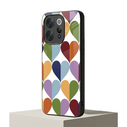 Heart Splash vivo v70 mobile cover | shockproof glass phone case