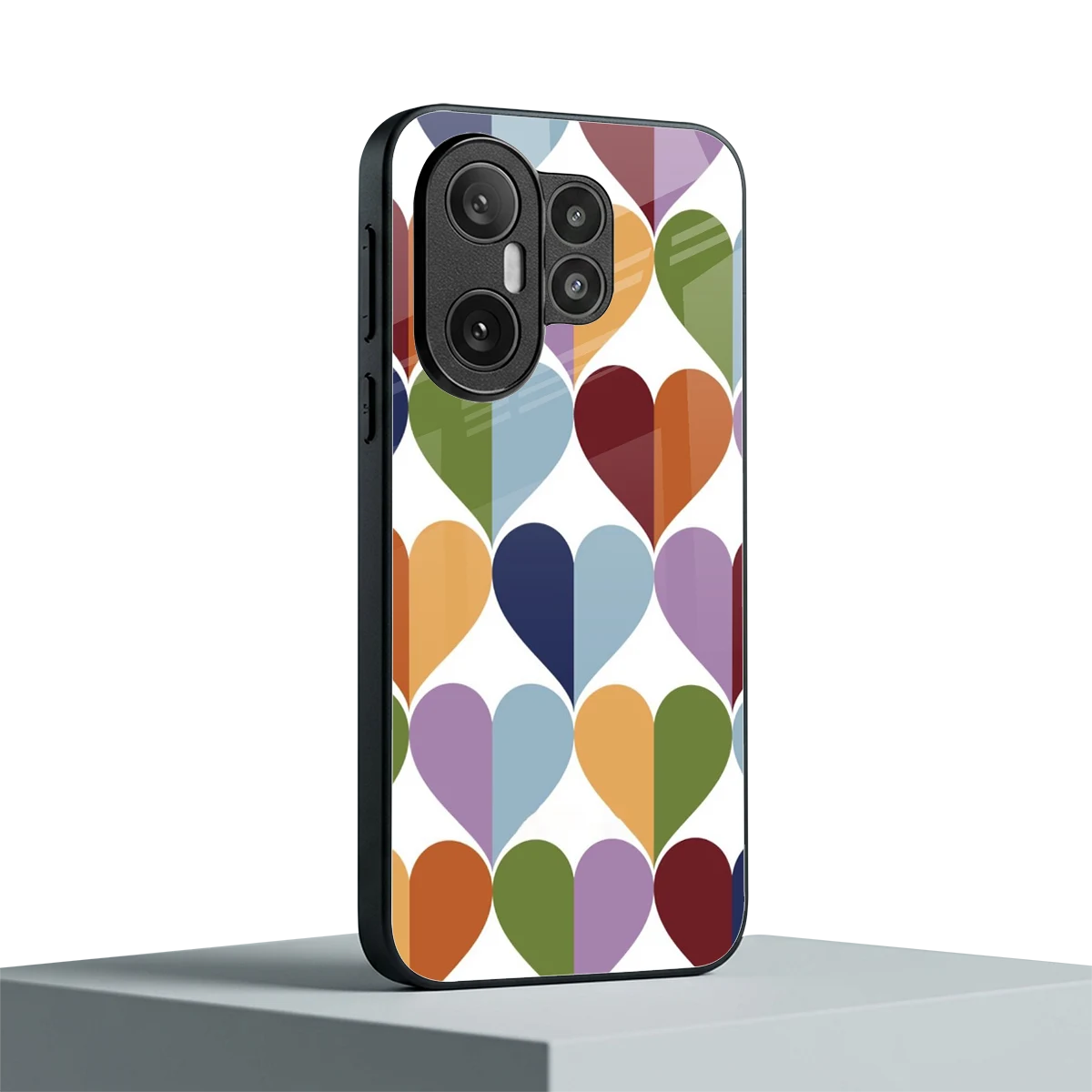Heart Splash vivo x200 fe mobile cover | shockproof glass phone case