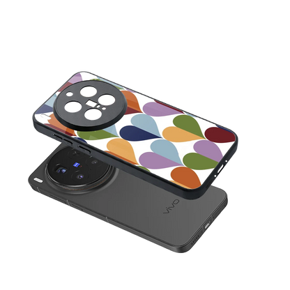Heart Splash sleek vivo x300 pro cover with tempered glass back and TPU edges