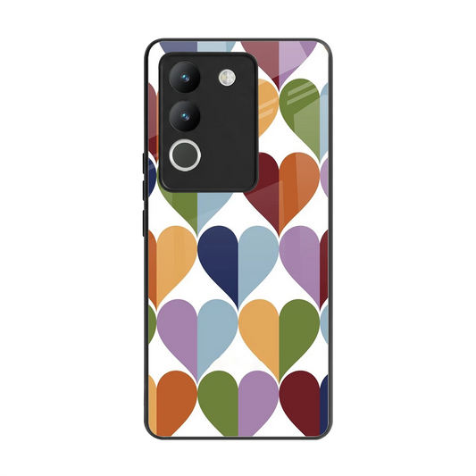 Heart Splash back phone cover | glass case for vivo y200 5g