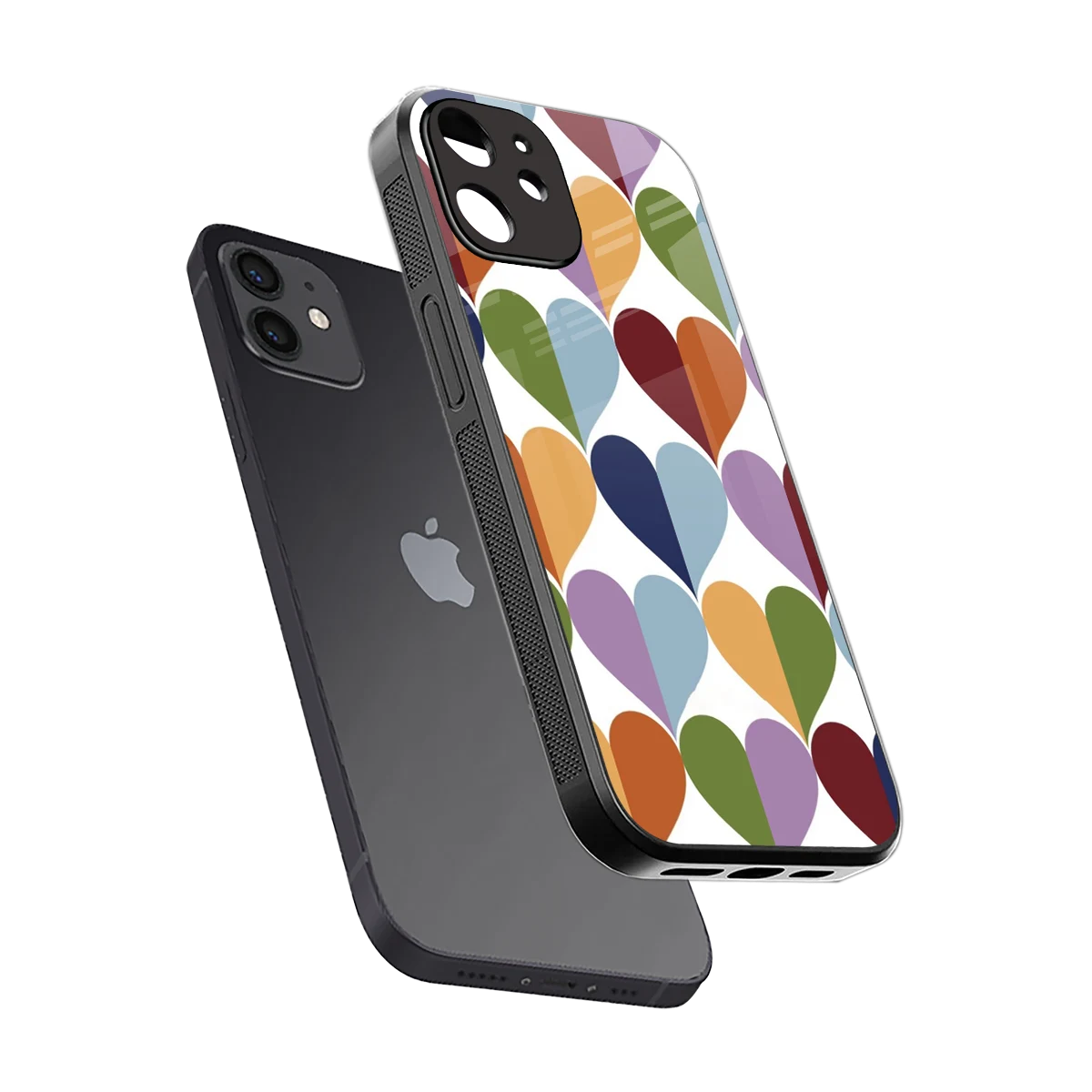 Heart Splash sleek iphone 11 cover with tempered glass back and TPU edges