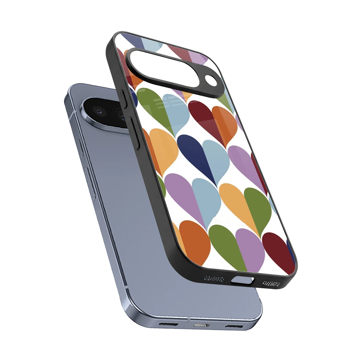 Heart Splash sleek google pixel 10 cover with tempered glass back and TPU edges