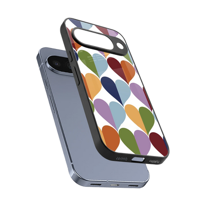 Heart Splash sleek google pixel 10 cover with tempered glass back and TPU edges