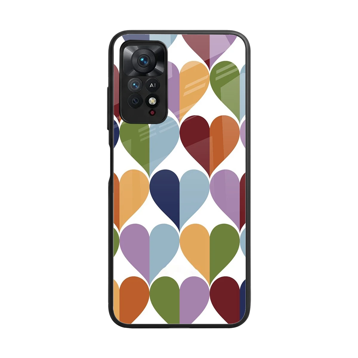 Heart Splash back phone cover | glass case for redmi note 11 pro