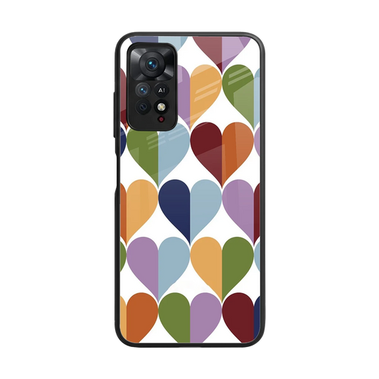 Heart Splash back phone cover | glass case for redmi note 11 pro