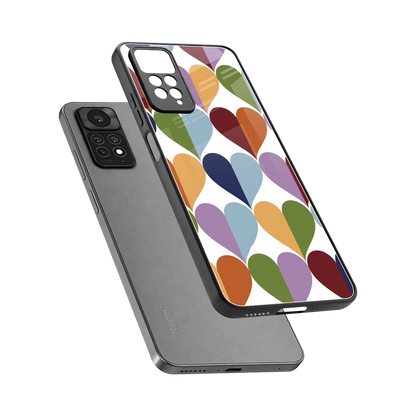 Heart Splash sleek redmi note 11 pro cover with tempered glass back and TPU edges