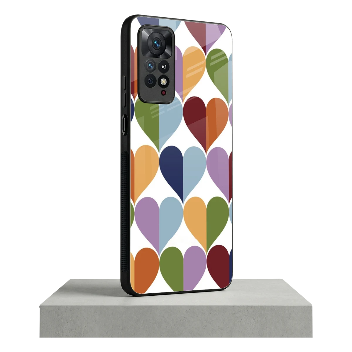 Heart Splash redmi note 11 pro mobile cover | shockproof glass phone case