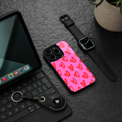 Heart Bloom TPU glass hybrid case for iPhone 16 | premium mobile back cover