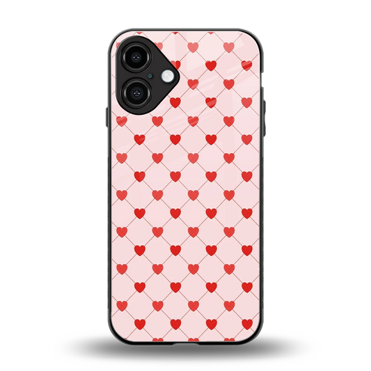 Heartbeat back phone cover | glass case for iphone 16 plus