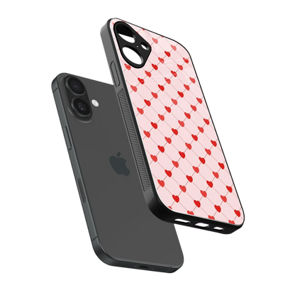 Heartbeat sleek iphone 16 plus cover with tempered glass back and TPU edges