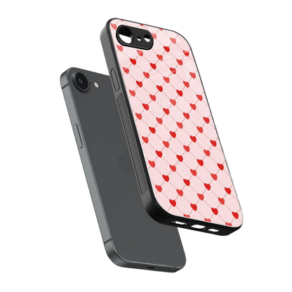 Heartbeat sleek iphone 16e cover with tempered glass back and TPU edges
