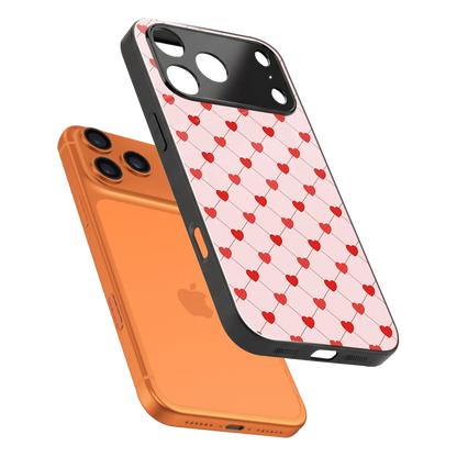 Heartbeat sleek iphone 17 pro cover with tempered glass back and TPU edges