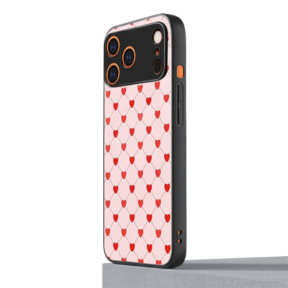Heartbeat iphone 17 pro max mobile cover | shockproof glass phone case
