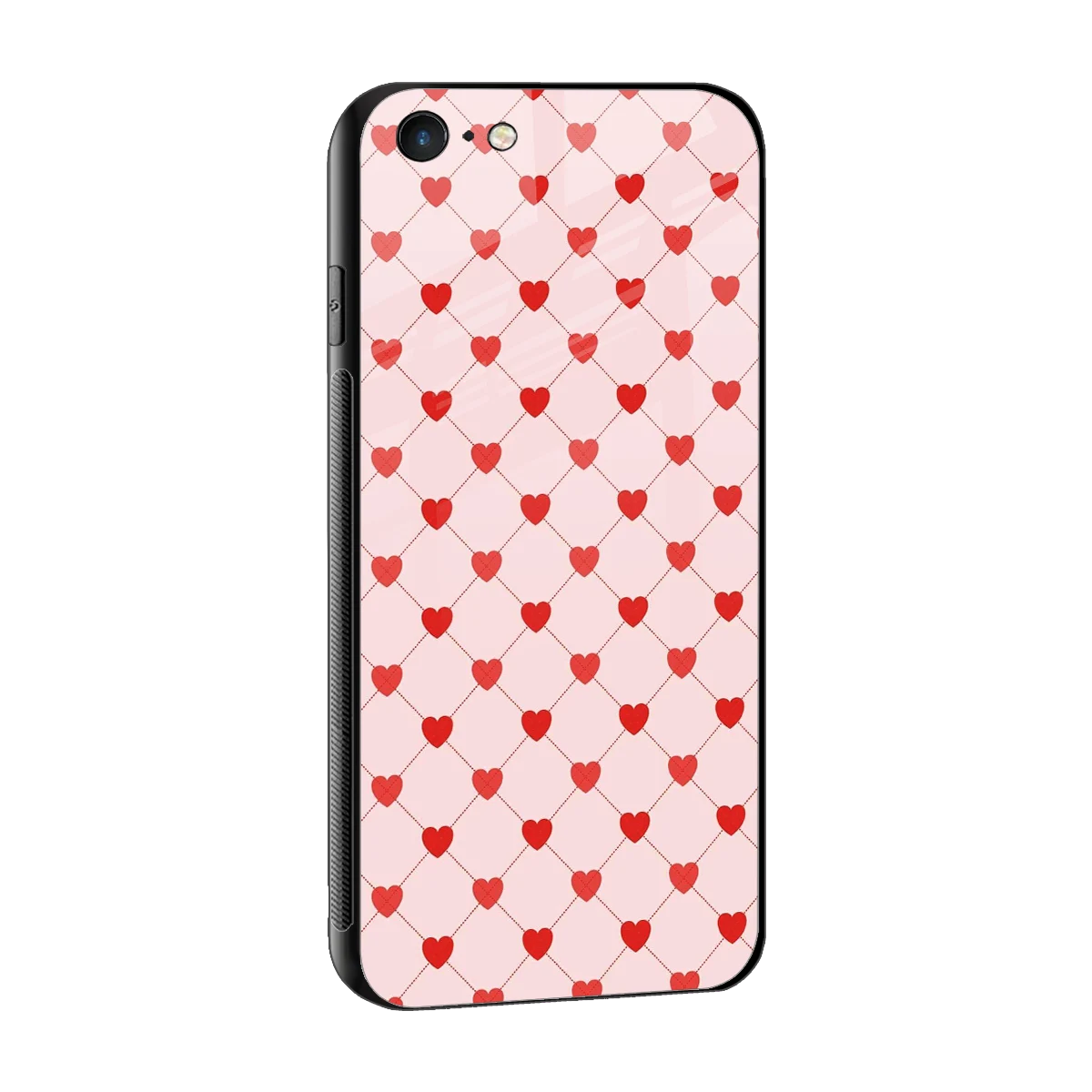 Heartbeat sleek iphone 6s cover with tempered glass back and TPU edges
