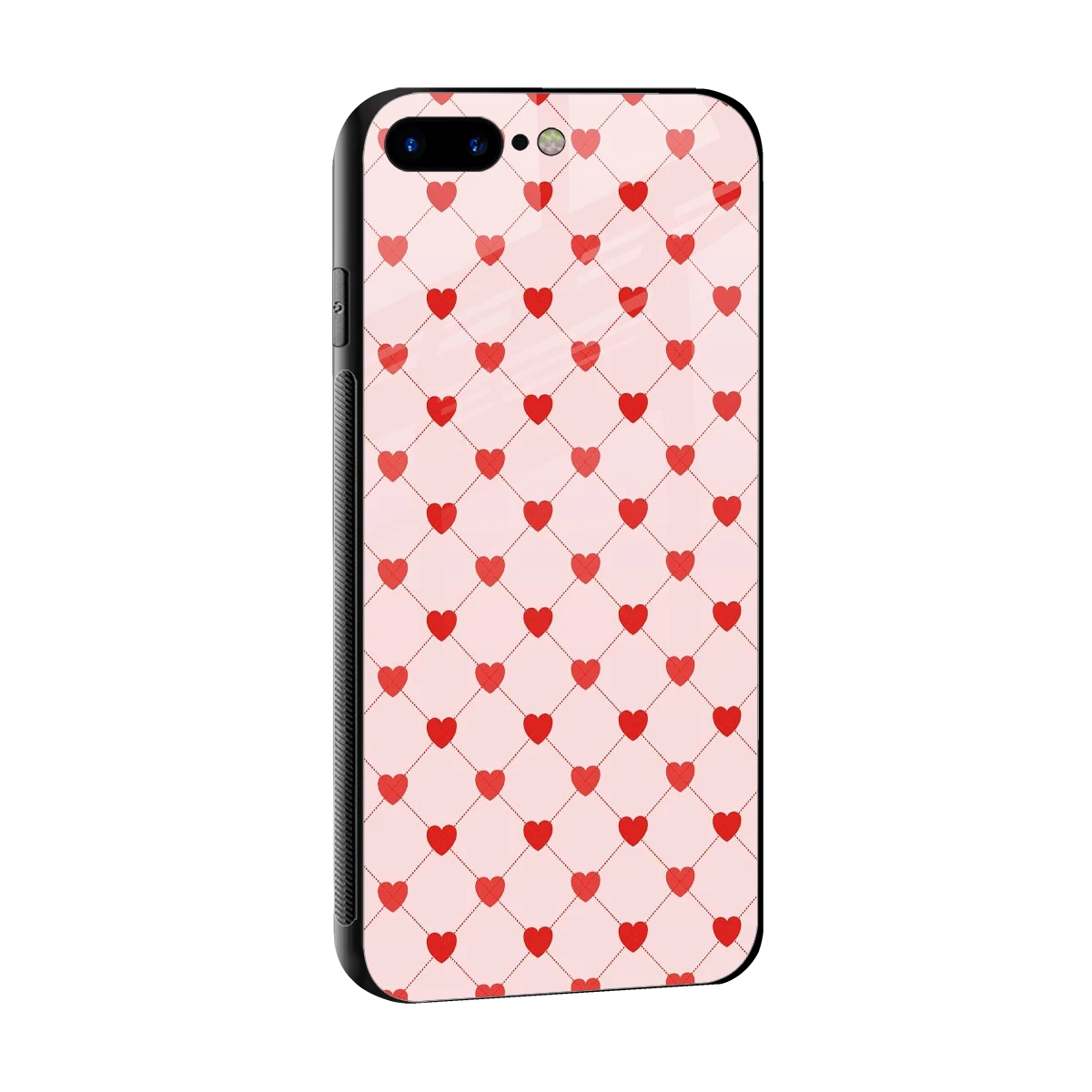 Heartbeat sleek iphone 8 plus cover with tempered glass back and TPU edges