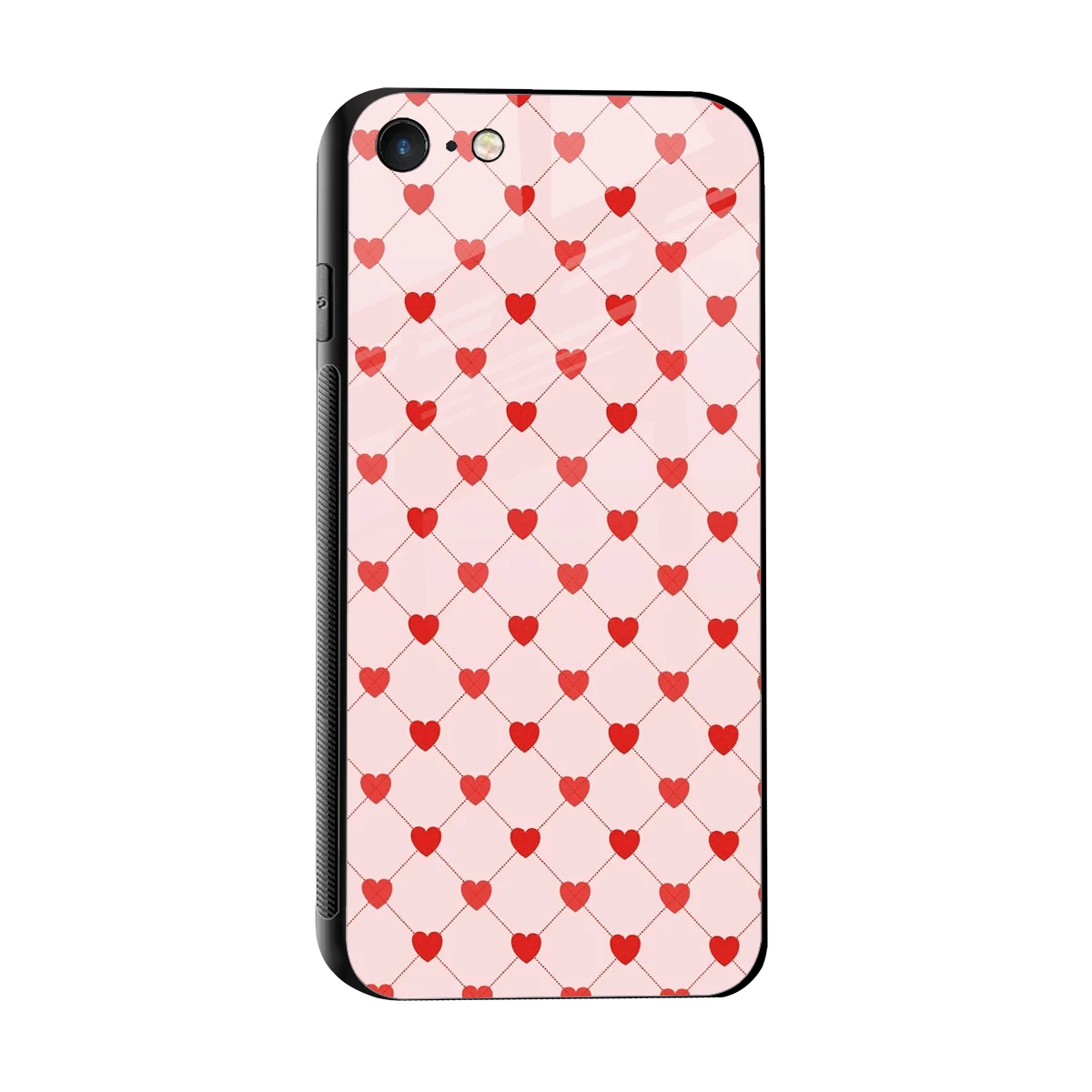 Heartbeat sleek iphone 7 cover with tempered glass back and TPU edges