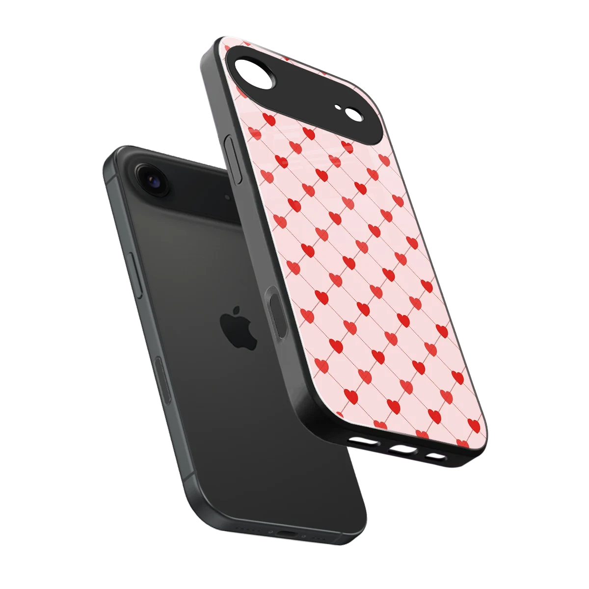 Heartbeat sleek iphone air cover with tempered glass back and TPU edges