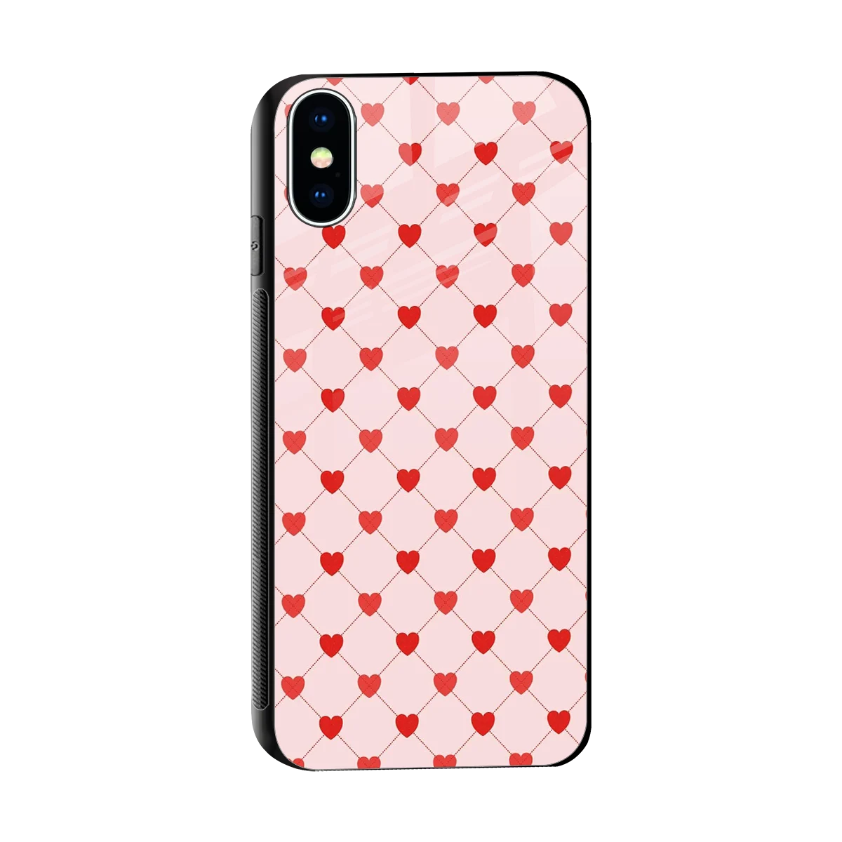 Heartbeat sleek iphone x cover with tempered glass back and TPU edges