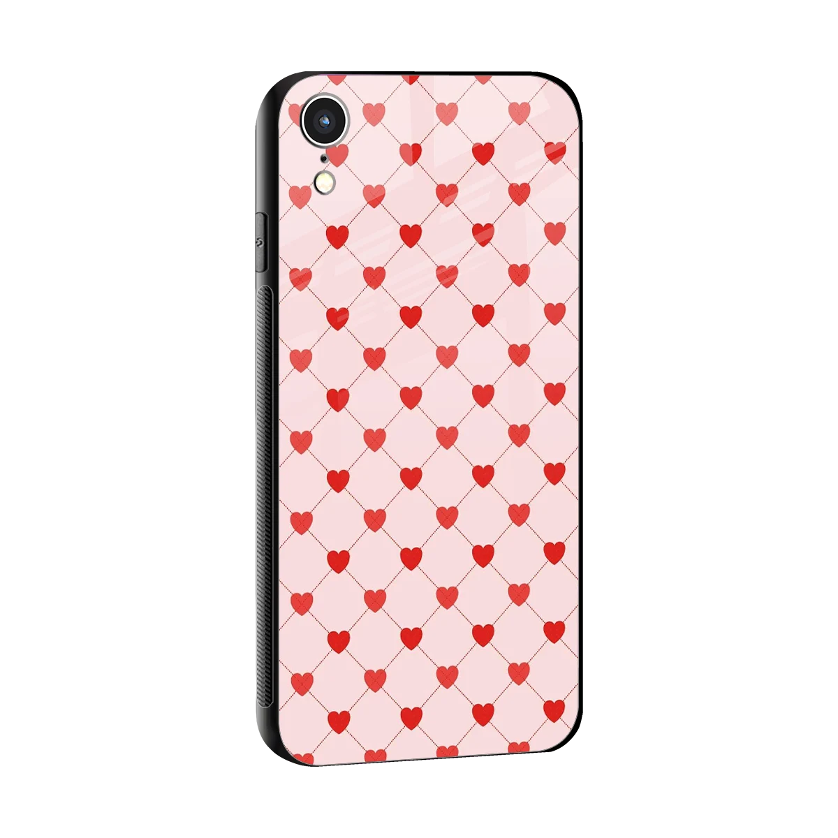 Heartbeat sleek iphone xr cover with tempered glass back and TPU edges