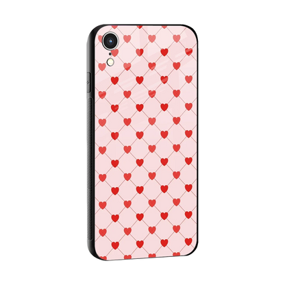 Heartbeat sleek iphone xr cover with tempered glass back and TPU edges